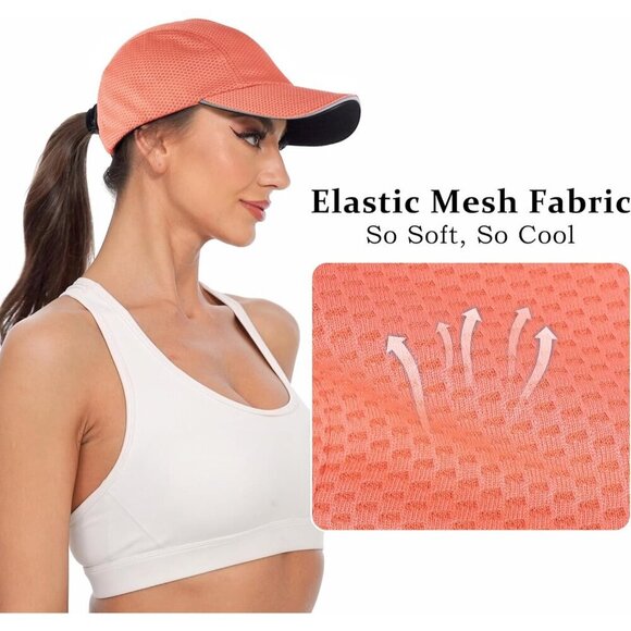 Women\'s Mesh Running Cap Lightweight Ventilated Reflective Safety Golf Tennis main image 7